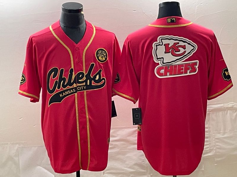 Men Kansas City Chiefs Blank Red Co Branding Game NFL Jersey style 1